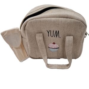 Rae Dunn "YUM" Insulated Lunch Tote Bag in Cream